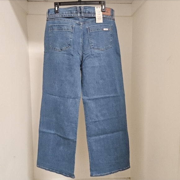 73 LEVI'S STRAUSS SIGNATURE HERITAGE BELTED WIDE LEG MID RISE JEANS 12/31 - Picture 3 of 5